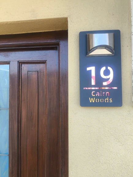 Solar Glow House Number Sign
