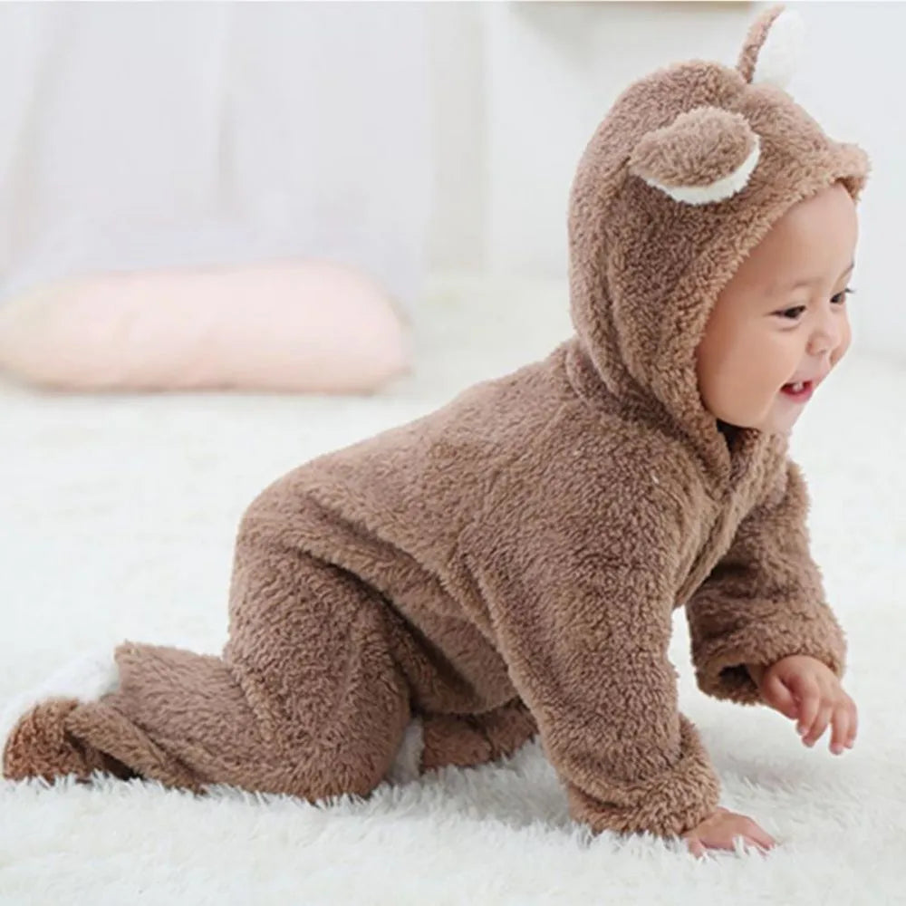 Kuscheliger Winter-Baby-Tier-Strampler