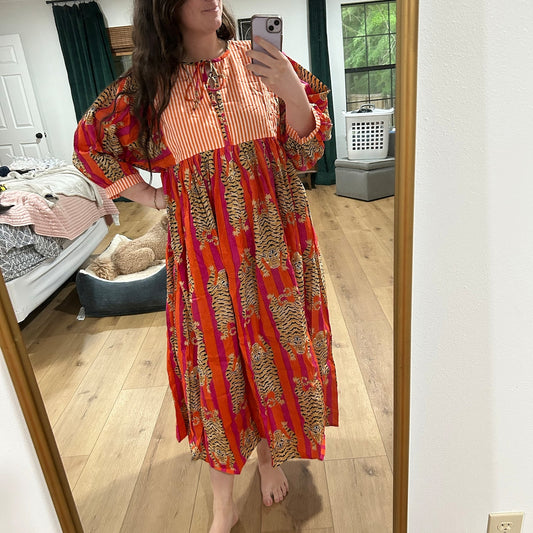 Handmade Tiger Stripes Dress Summer-Ready