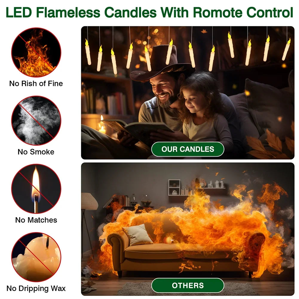 Juego de velas LED flotantes mágicas